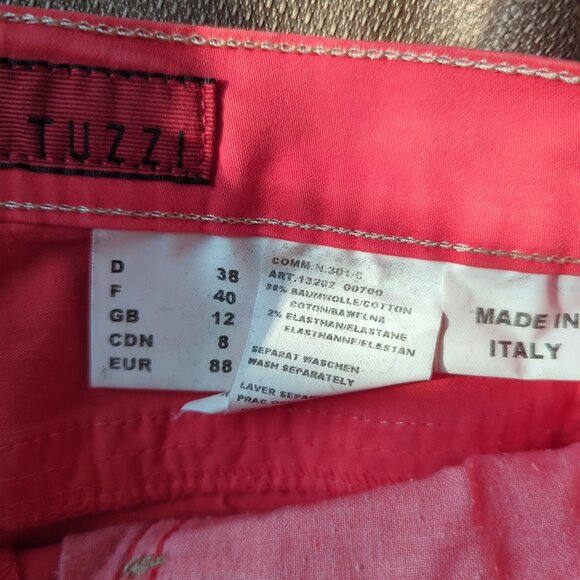Tuzzi Italy Women's  Coral Orange Stretch Soft Denim Pants, Size US 10, F 40 - Picture 3 of 5